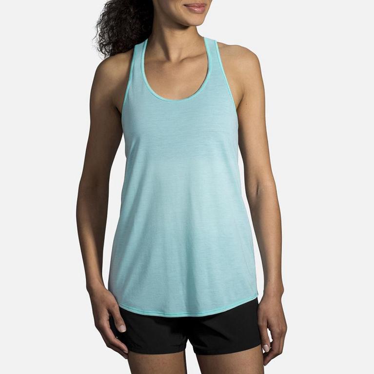 Brooks Women's DISTANCE Running Tank Top - Blue - Canada (WSEFR-9410)